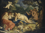 Diana mit Nymphen, im Schlaf von Satyrn belauscht (Jagdbeute von F. Snyders oder seiner Werkstatt)