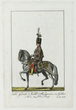 Ungarischer Soldat auf einem Pferd in Galauniform