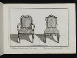 Sessel mit Muscheldekor und Stuhl mit Blumengirlanden, Blatt aus der Folge A