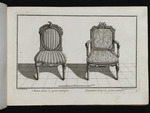 Stuhl mit Fackel und Lorbeergirlanden und Sessel mit Blumengirlanden, Blatt aus der Folge A