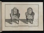 Sessel mit Strahlen umgebenem Kopf und Sesel mit ovaler Rückenlehne, Blatt aus der Folge C