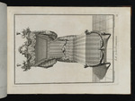 Bett mit Rückenlehne von einem Baldachin mit Blumengirlanden bekrönt, Blatt aus der Folge G