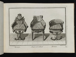 Ein Stuhl mit Fackel und Köcher von zwei Schaukelstühlen umrahmt, Blatt aus der Folge I