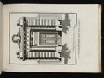 Ansicht und Schnitt des ersten Portals mit Trophäe, Wappen und Löwen bekrönt, Blatt aus der Folge &