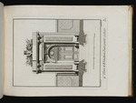 Ansicht und Schnitt des vierten Portals mit Wappen von Trophäen umgeben bekrönt, Blatt aus der Folge &
