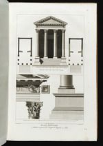 Grundriss, Fassade und architektonische Details des Augustustempels in Pula