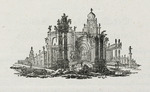 Vignette mit Ruine einer Kathedrale