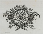 Pinsel, Zeichenstift und Grabstichel mit Ouroboros und Zweigen