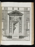 Portal an der Hauptfassade des Palazzo di Propaganda Fide an der Piazza di Spagna