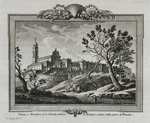 Die Kirche und das Kloster von San Michele in Bosco von Bologna, von Westen gesehen