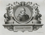 Porträt Alessandro Tiarinis, von zwei Satyrn flankiert