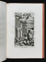 Der von Dämonen vom Gebäude gestürzte Mönch wird vom Heiligen Benedikt auf wundersame Weise gerettet