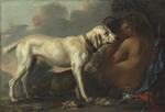 Venus und Adonis mit einem weißen Hund