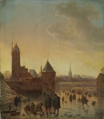 Eislauf vor der Stadtmauer von Utrecht