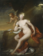Die schaumgeborene Venus wird von Amor gepflegt (Gegenstück zu GK 307)
