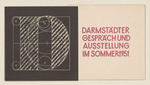Flyer zum Darmstädter Gespräch und Ausstellung im Sommer 1951