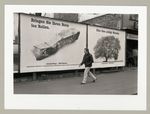 Plakatwanderwerbung in der Stadt "Bringen Sie ihren Stein ins rollen" / "Eine Idee schlägt Wurzeln", Fotodokumentation "7000 Eichen", documenta 7