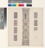 Florenz, Dom, Aufriss des Campanile sowie Studien zur Ornamentik