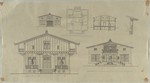 Entwürfe für ein Landhaus nach C. A. Menzel, Grund- und Aufrisse, Schnitte und Details