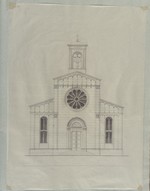 Hanau, St. Mariae Namen, Entwurf zur Turmfassade, Aufriß