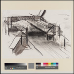 Fachwerkbrücke, Entwurfszeichnung für die documenta-Arbeit 1987
