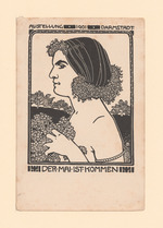 Frauenkopf im Profil, Künstlerpostkarte zur Ausstellung Darmstadt 1901