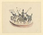 Sechs Pferde um Mann mit Peitsche in der Manege, Blatt der Folge "Zirkusbilder"