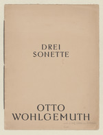 Drei Sonette. Text mit zwei Originallithographien von Kätelhön