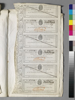 Bogen mit sechs Zinscoupons aus dem Königreich Westphalen       Nr. 5, 504