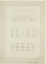 Kassel-Wilhelmshöhe, Entwurf für einen Schuppen im Treibereigarten, Grundrisse und Aufriß (mit zwei Klappen)