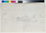 Entwurf für ein Deckengemälde, gefaltet, aus einem Skizzenbuch, rückseitig Landschaft mit Hirten
