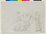 Antike Szene, nach: Johann Heinrich Wilhelm Tischbein, Collection of Engravings From Ancient Vases .. Volume. I...Naples MDCCLXXXXI, Tafel 14
