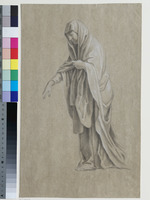 Weibliche Gestalt in antikem Gewand, Studie für das Gemälde "Ritterszene" im Weißensteinflügel