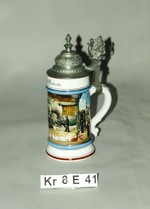 Bierkrug mit Deckel "Hoch lebe die Elektrizität"