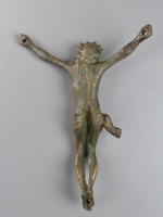 vergoldete Christusfigur aus Buntmetall