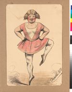 Karikatur der Kasseler Bürger: Bundestagssekretär Günther im Ballettkleid auf Zehenspitzen