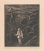 Einer, der weiße Seide trägt, Blatt 7 der Folge "Zwölf Linolschnitte nach Rainer Maria Rilke