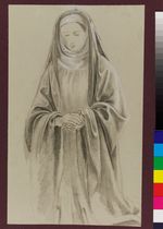 Kniende betende Nonne von vorn
