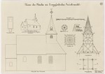 Langenhahn, kath. Kapelle St. Sebastian, Bauaufnahme des Dachreiters, Ansicht, Grundrisse, Aufriß und Schnitt