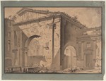 Rom, Portikus der Octavia, Südpropylon nach G. B. Piranesi, Ansicht