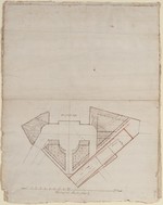 Kleve, Prinzenhof, Entwurfsskizze für den Vorhof, Plan
