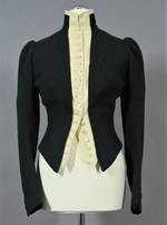 Jacke eines dunkelgrauen Tweedkostüms mit Paletot