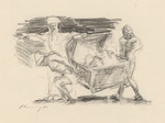 Der persische Zauberer transportiert Hassan in einer Kiste, Blatt aus dem Mappenwerk "Die Inseln Wak Wak"