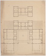 Entwurf für eine Konsulatsresidenz (nach Ch. Percier?), Grundrisse des Erd- und des Obergeschosses