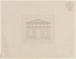 Entwurf für ein Landhaus mit Loggia im Mezzaningeschoß, Studienblatt, Aufriß